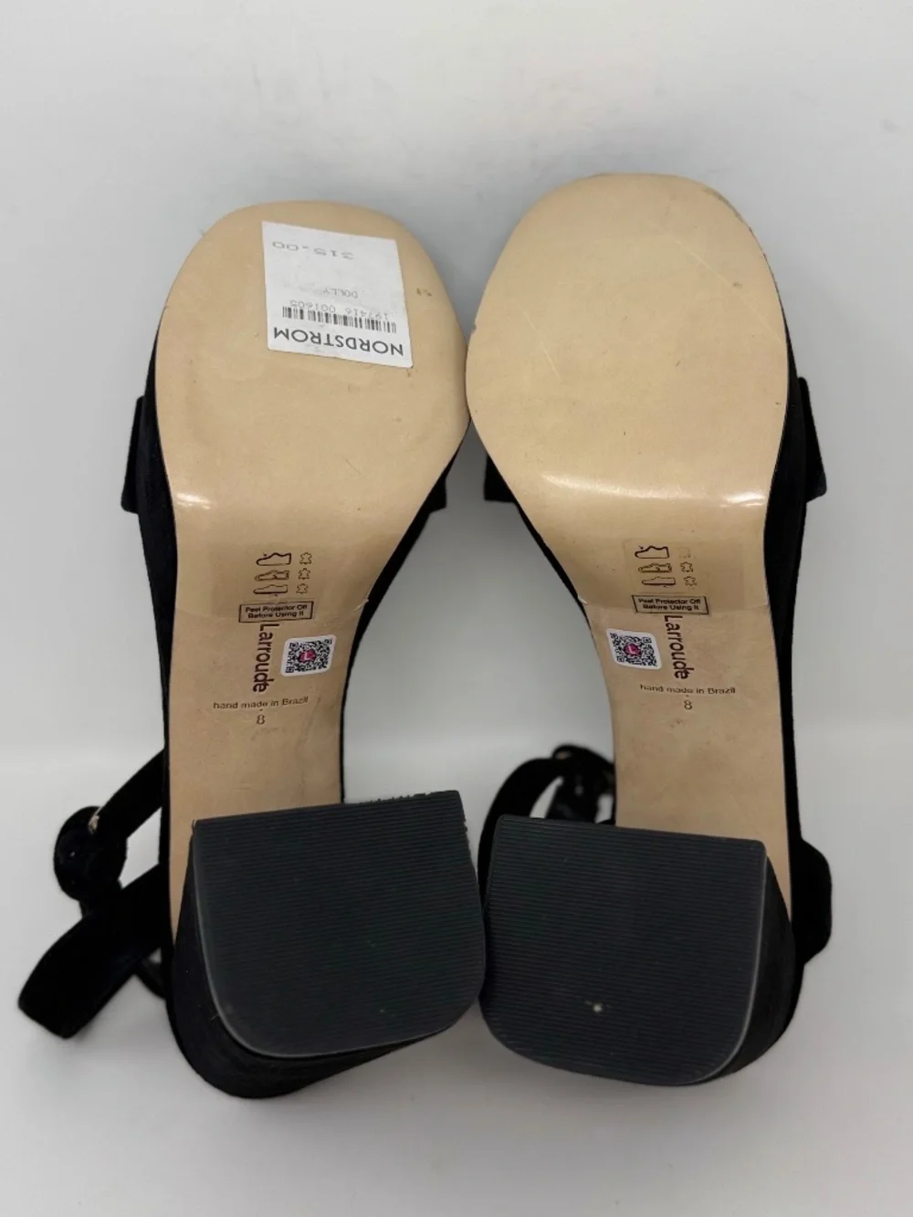 New Larroude Dolly Sandal In Black Suede Sz 8